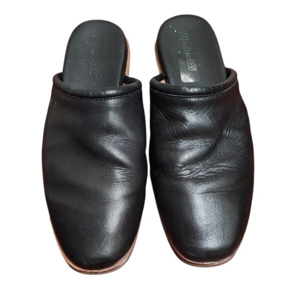 Madewell The Louisa Mule Black Leather Sleek Slip-Ons minimalist size 8.5 - Picture 3 of 11